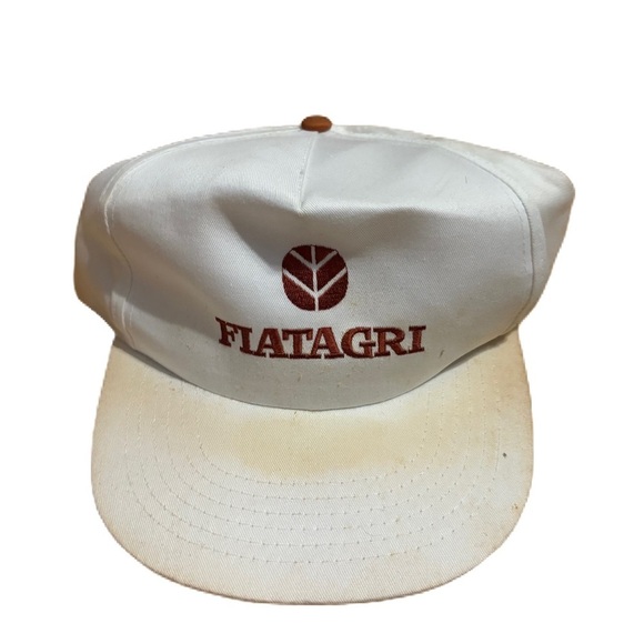 Fiatagri White Vintage Tractor Agriculture Hat SnapBack Trucker